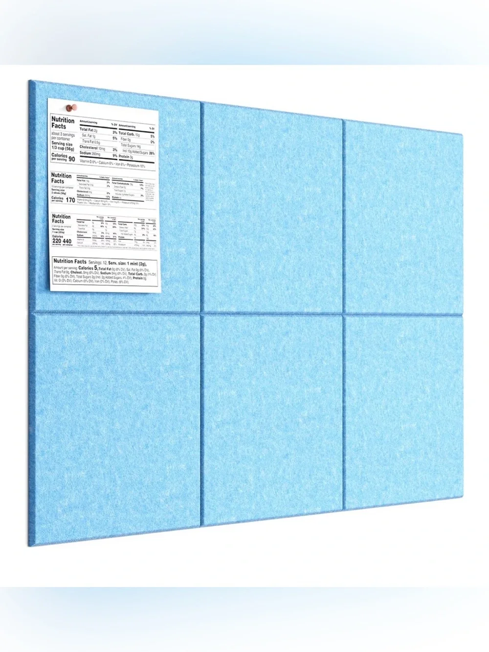 Peel-and-Stick Felt Panel Set - Light Blue